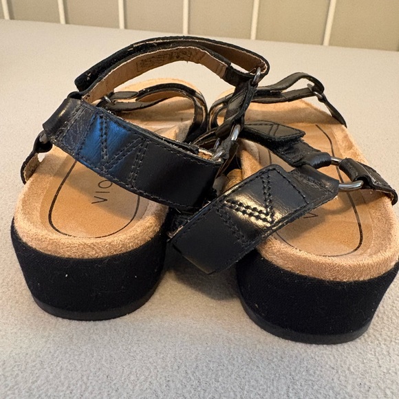 Vionic Kayani Black Leather Sandals Womens 6 Comfort Orthotic Adjustable Velcro - Picture 5 of 5
